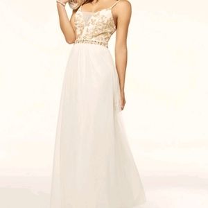 Metallic bodice ball gown